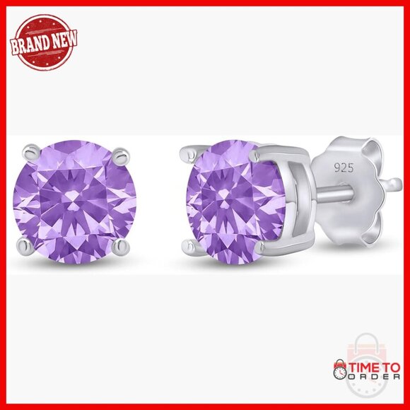 Jewelry - 2.00 Carat Moissanite Stud Earrings Sterling Silver Gold Plated